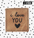 Kunstlederlabel - I love you - 3,8 x 3,8 cm - *iron - on* - Paul & Clara