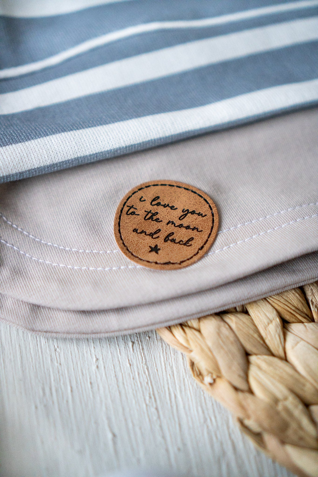 Kunstlederlabel - I love you to the moon and back *iron - on* - Paul &amp; Clara