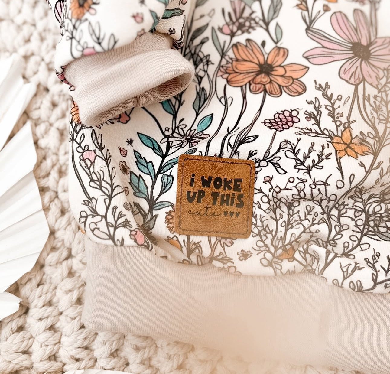 Kunstlederlabel - i woke up this cute *iron - on* - Paul &amp; Clara