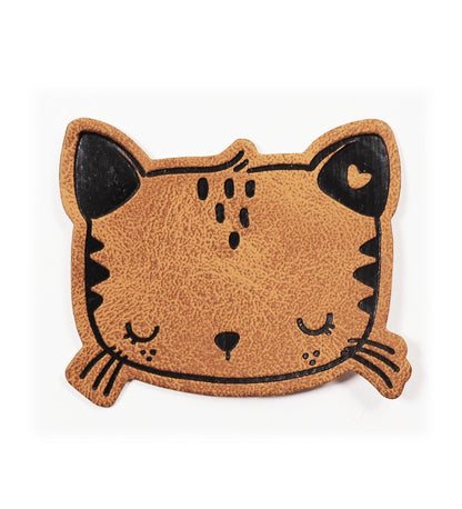 Kunstlederlabel - katze *iron - on* - Paul &amp; Clara