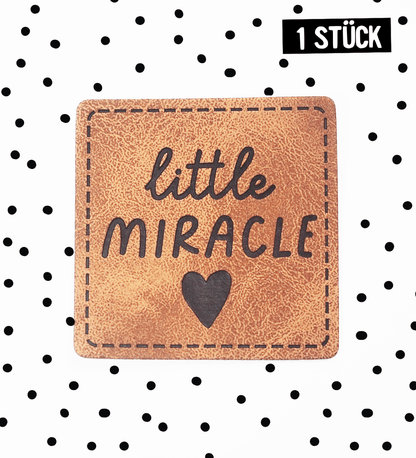 Kunstlederlabel - little miracle *iron - on* - Paul &amp; Clara