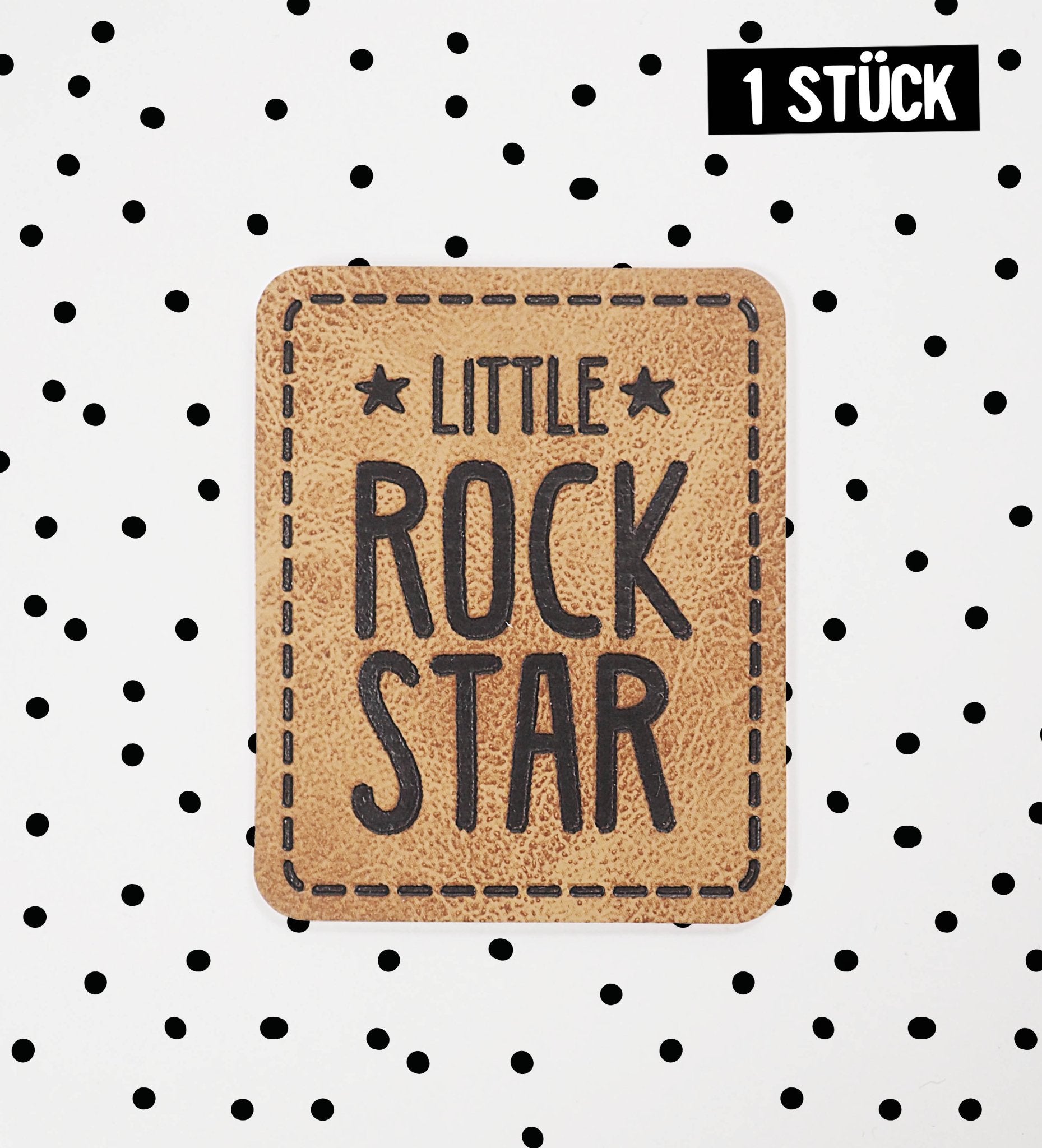 Kunstlederlabel - little rockstar *iron - on* - Paul &amp; Clara