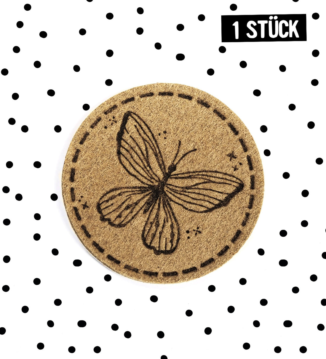 Kunstlederlabel - Schmetterling *iron - on* - Paul &amp; Clara
