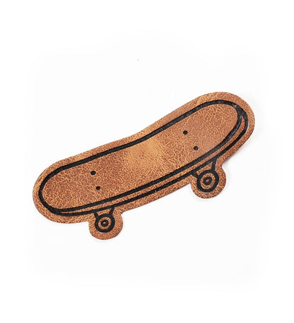 Kunstlederlabel - skateboard *iron - on* - Paul &amp; Clara