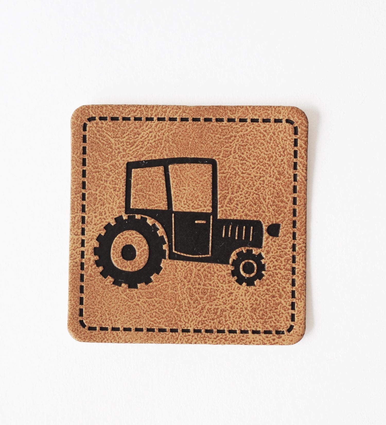 Kunstlederlabel - Traktor *iron - on* - Paul &amp; Clara