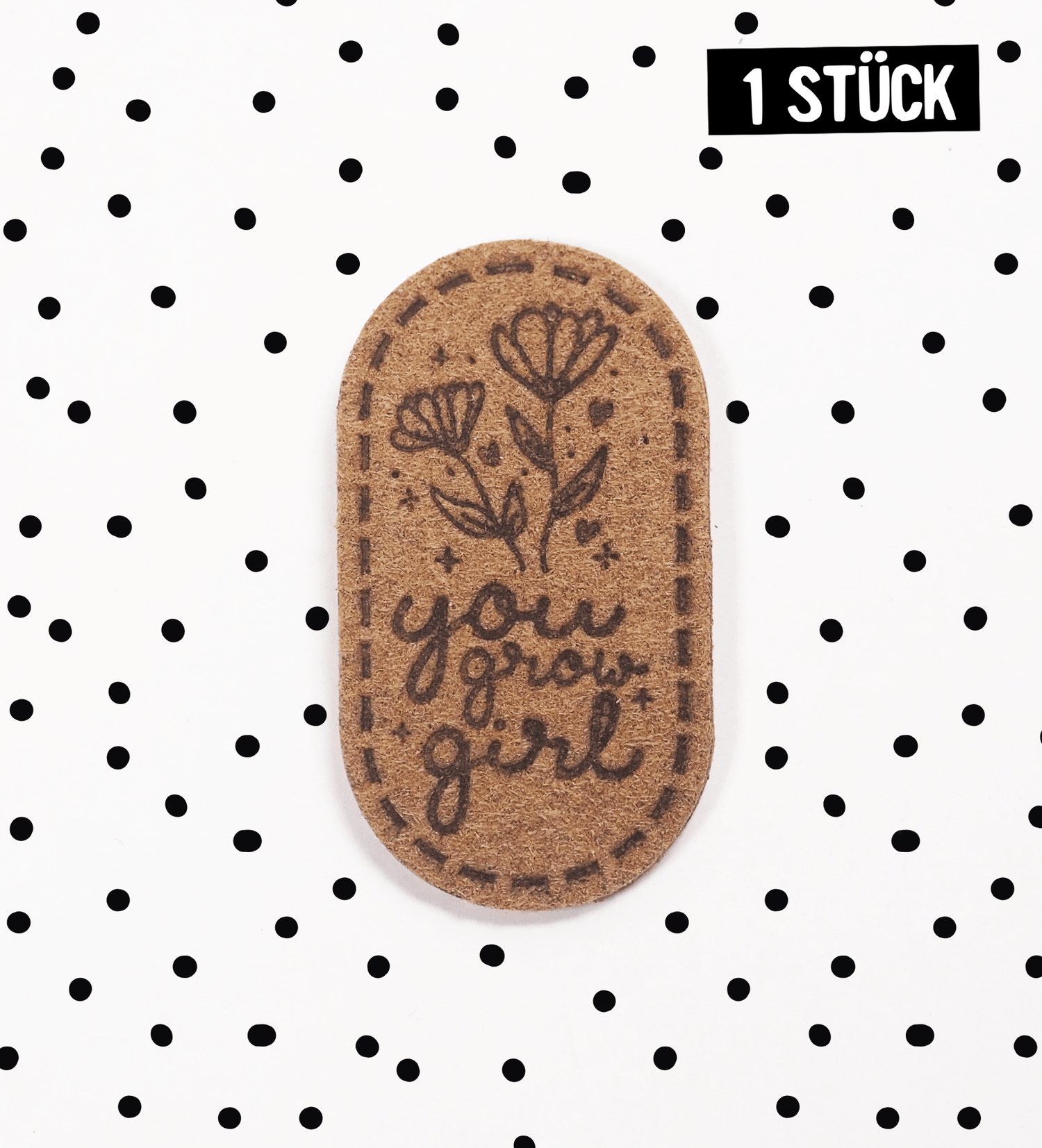 Kunstlederlabel - you grow girl *iron - on* - Paul &amp; Clara
