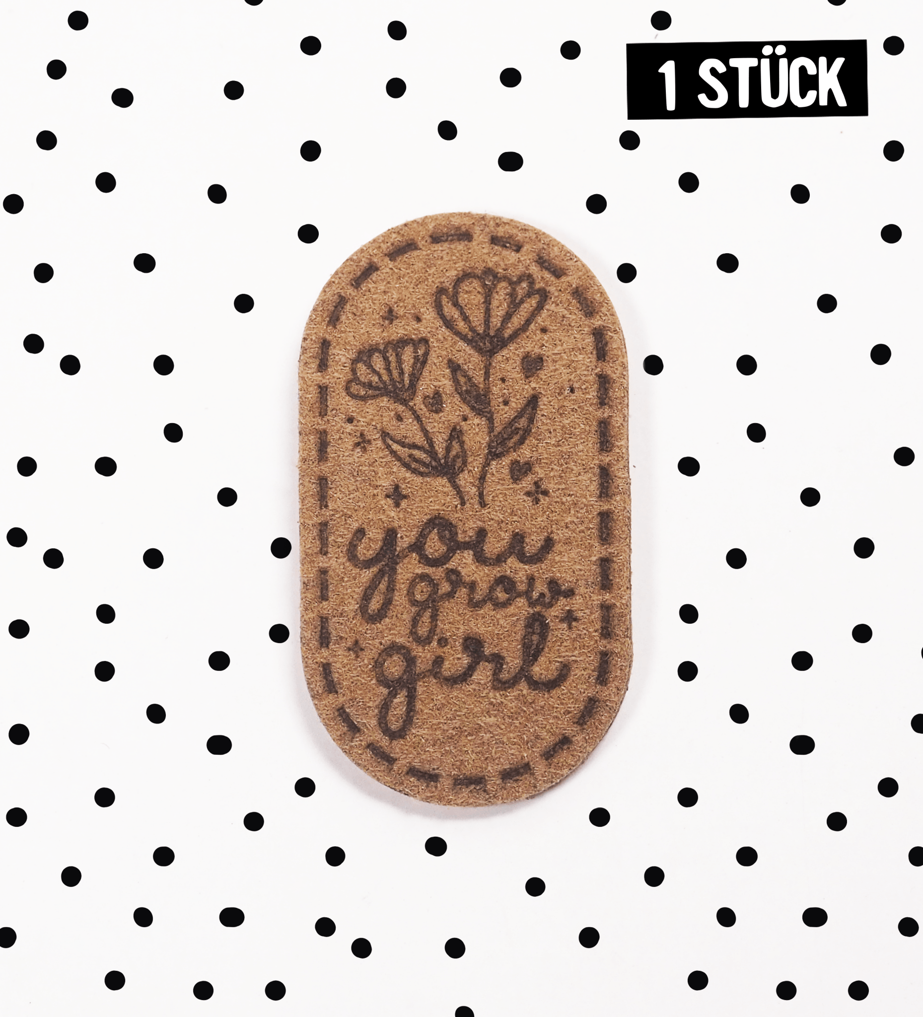 Kunstlederlabel - you grow girl *iron - on* - Paul &amp; Clara