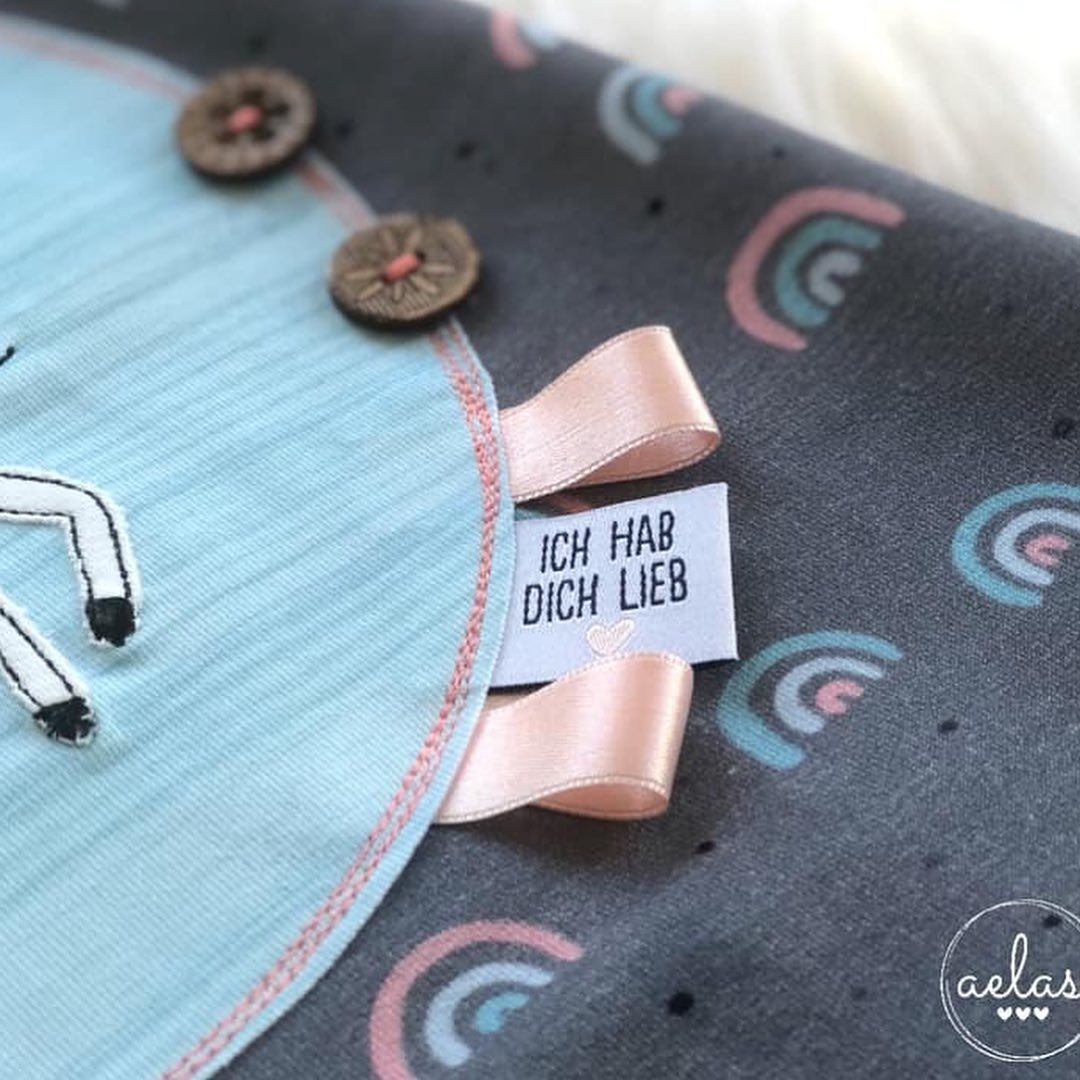 Label *Ich hab dich lieb* - 3,1 x 2,4 cm - 4er Pack - Paul &amp; Clara