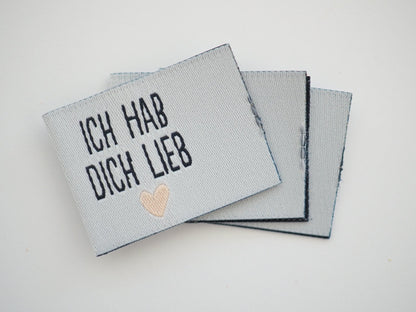 Label *Ich hab dich lieb* - 3,1 x 2,4 cm - 4er Pack - Paul &amp; Clara