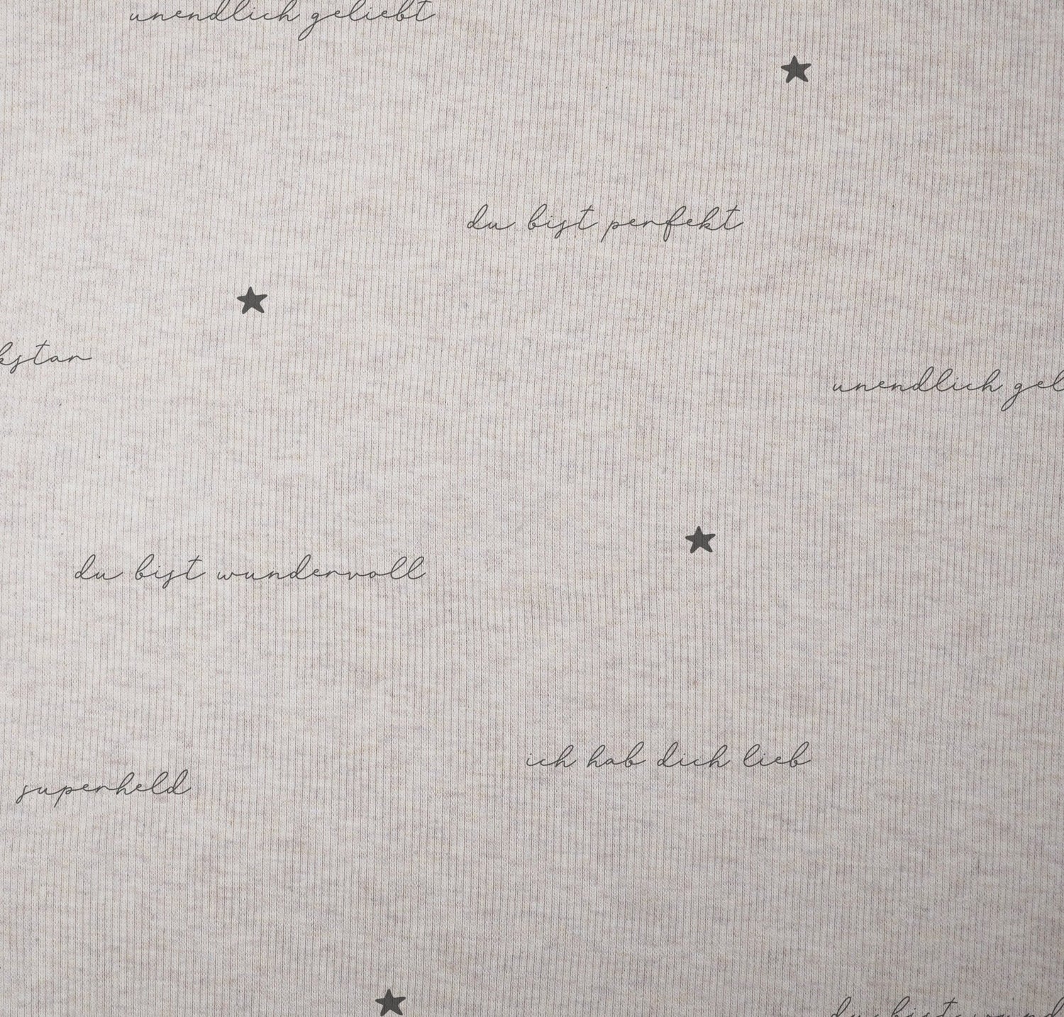 little words - *kleiner rockstar* - Stern - Allover - Ecru *Melierter - Rippenstrick* - Paul &amp; Clara