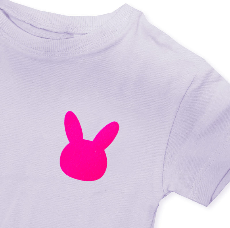 Flock-Patch - Hase -NEONPINK- *iron-on*