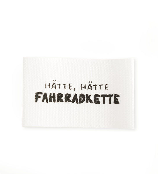 alle fahren fahrrad außer henriette die hängt in der kette Baumwolllabel *hätte, hätte fahrradkette*