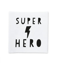 Baumwolllabel *SUPER HERO* - 4x4 cm - 4er Pack - Paul & Clara
