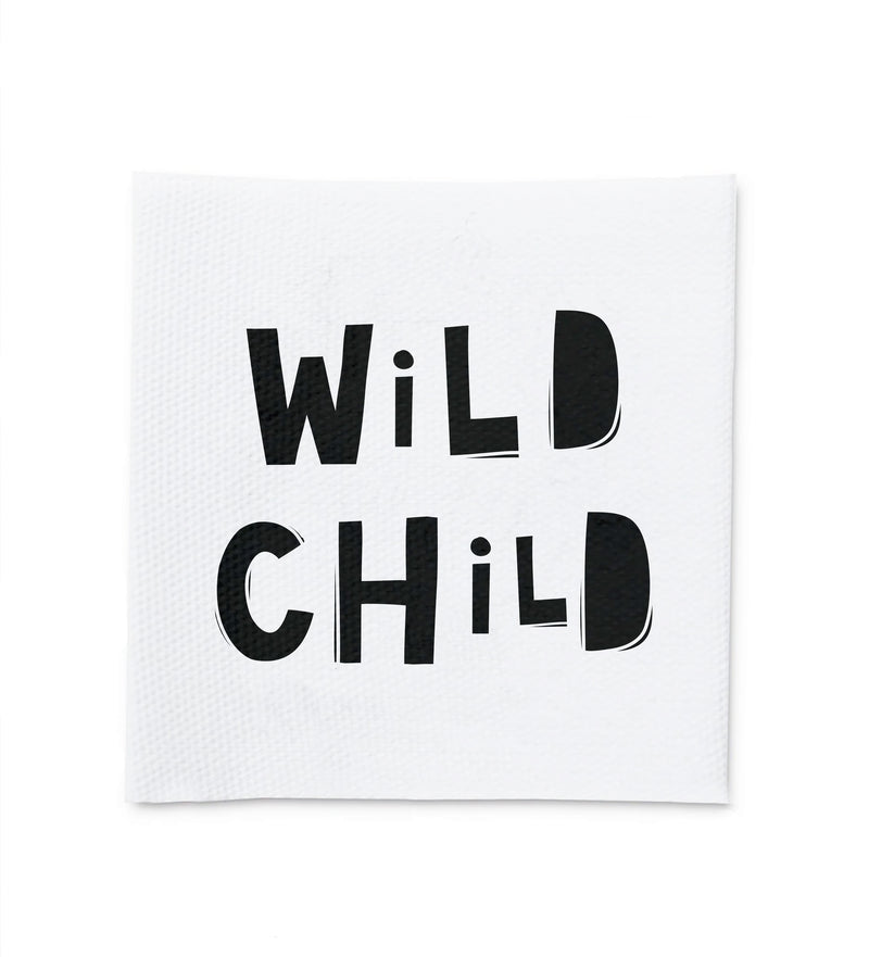 Baumwolllabel *Wild Child* 3,7 x 3,7 cm - 4er Pack - Paul & Clara