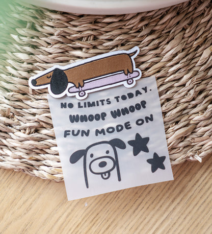 Patch - Dackel Skateboard *iron-on* - Paul &amp; Clara