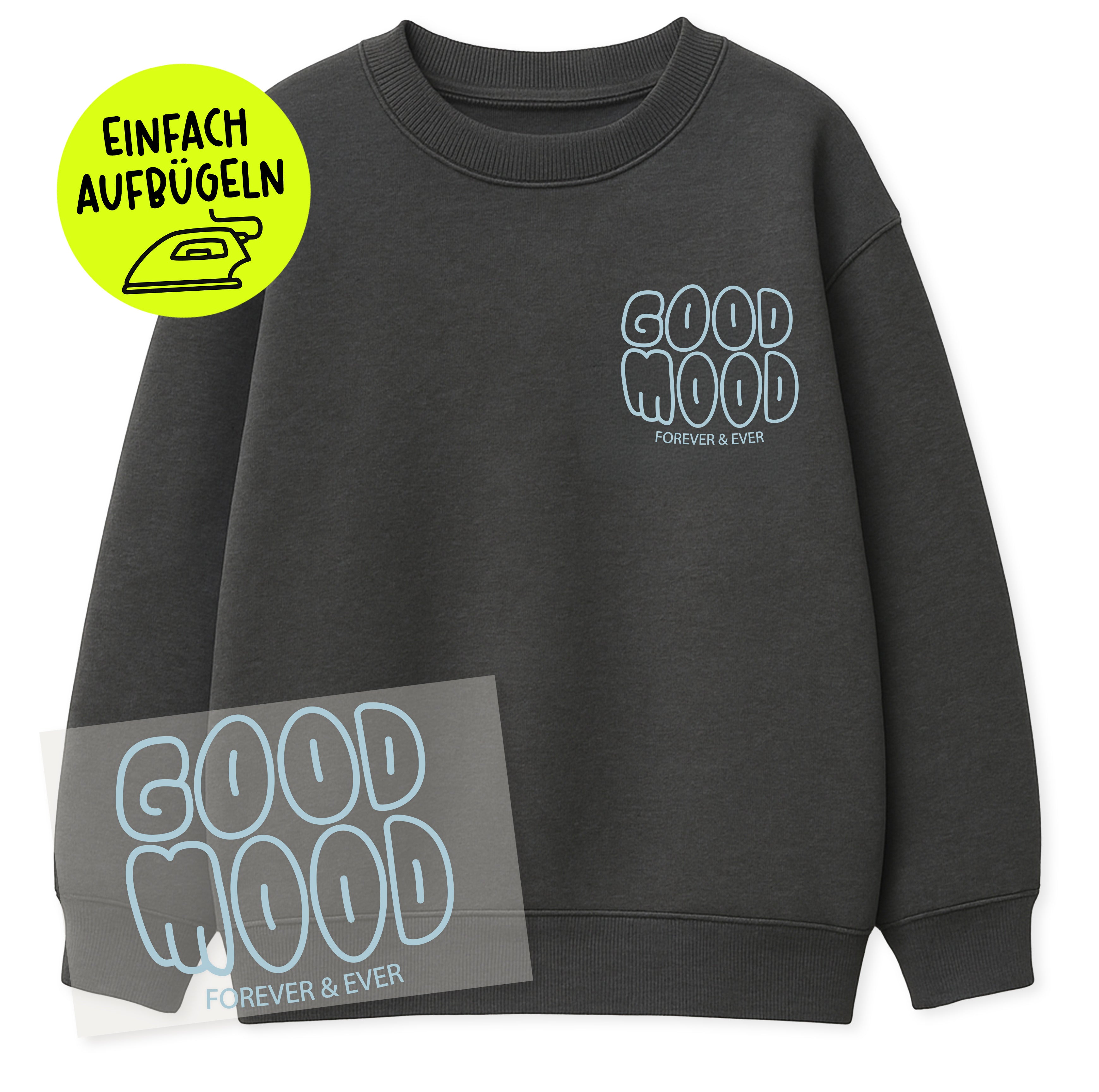 Flock-Patch - good mood *iron-on*