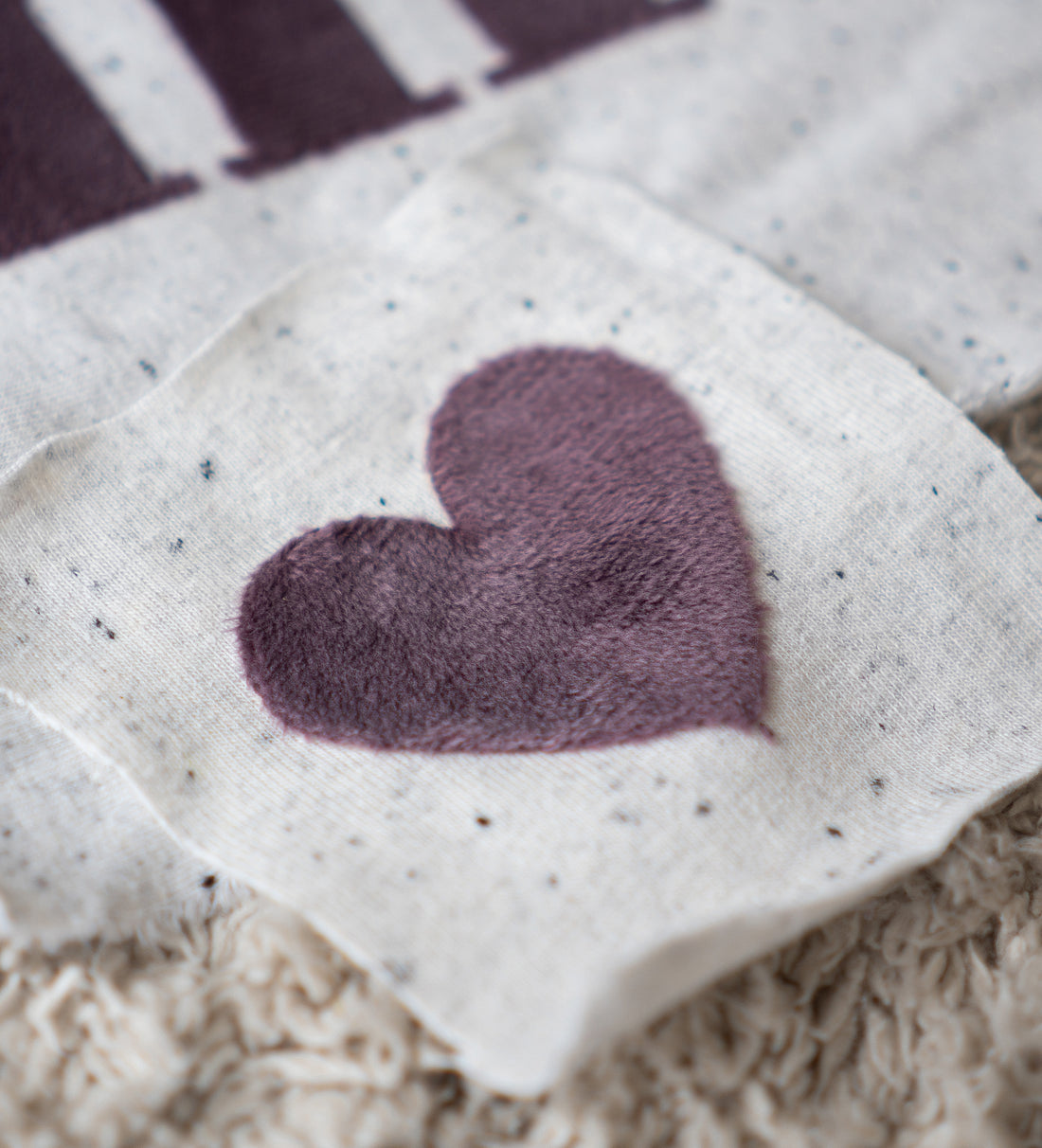 Teddy-Patch - herz mauve *iron-on* - Paul &amp; Clara