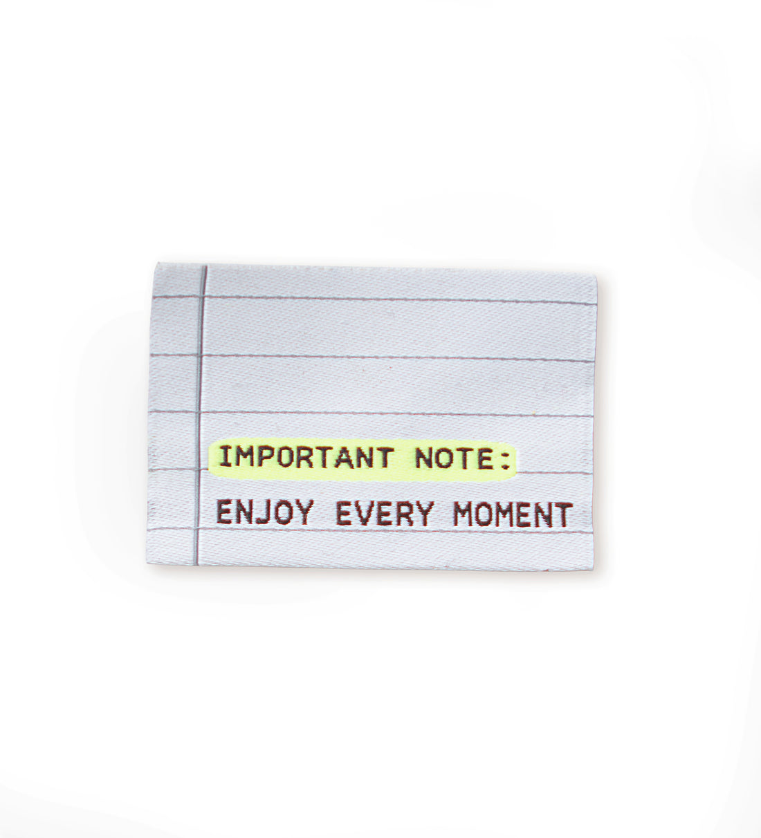 Klapp-Weblabel - Enjoy every moment