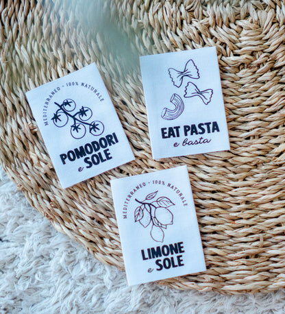 XXL-Baumwolllabel - eat pasta e basta