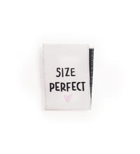 Klapp-Weblabel *size perfect* weiß - 4er Pack