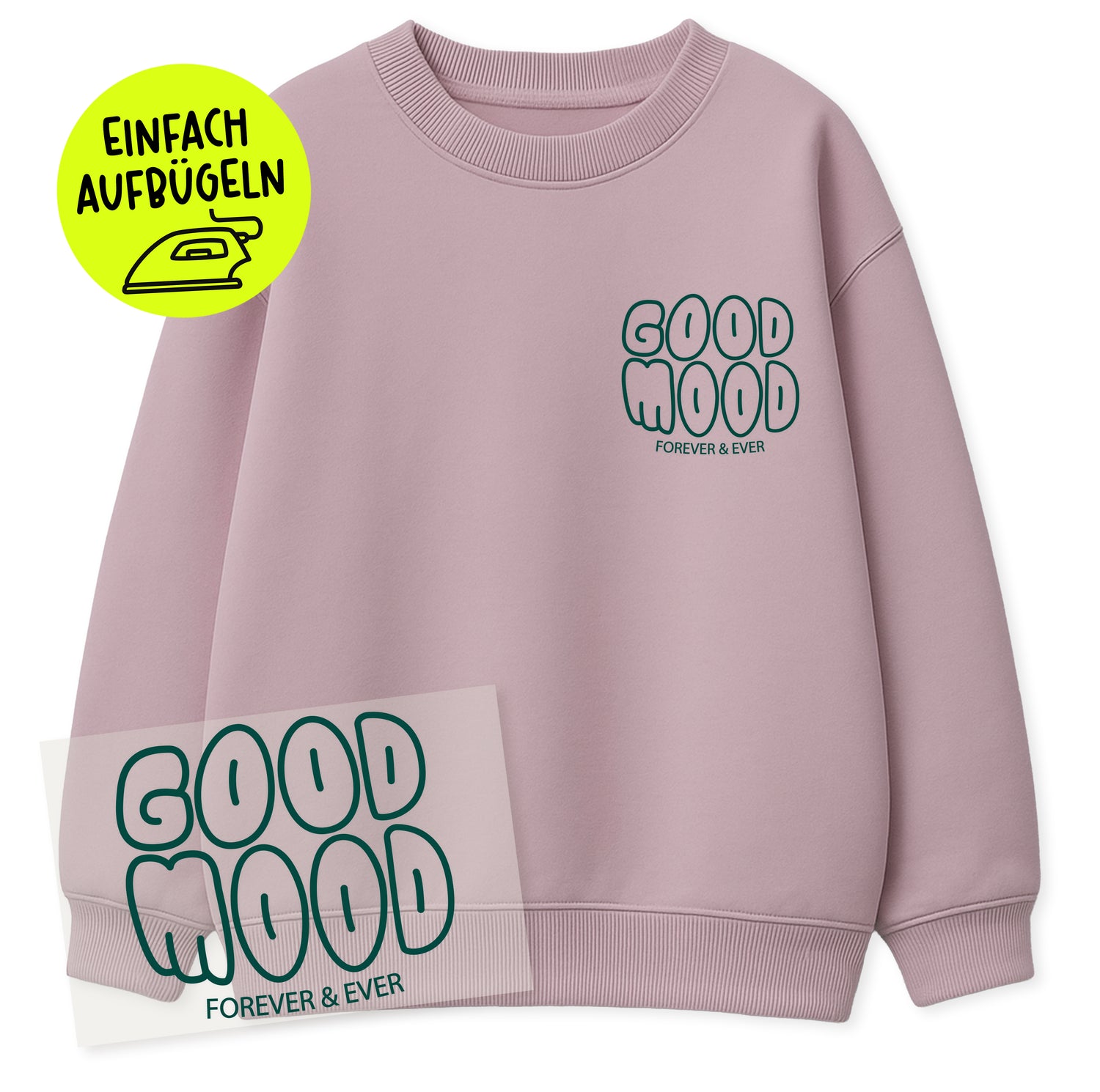 Flock-Patch - good mood *iron-on*