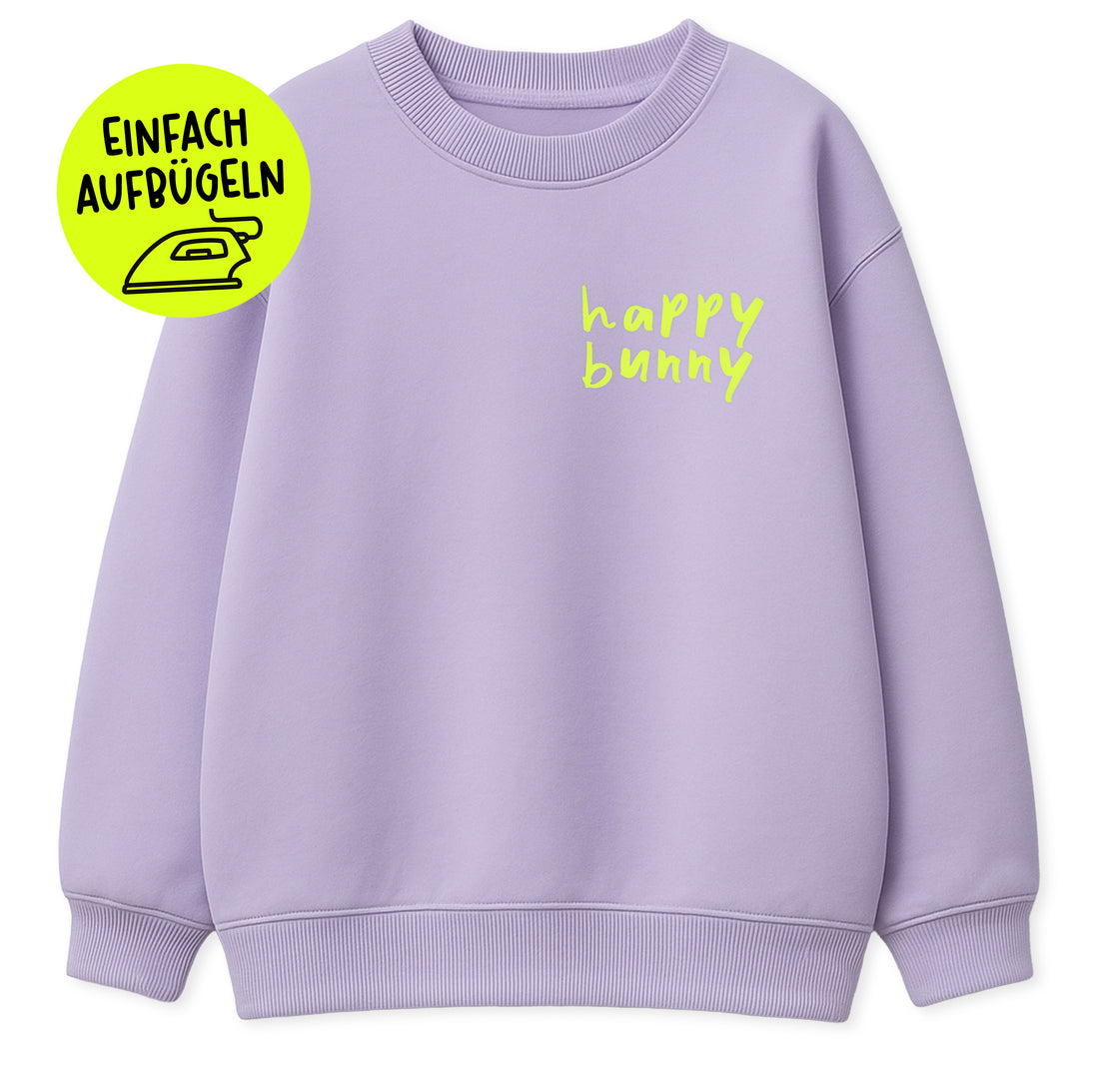 SPECIAL-EDITION! Flock-Patch - happy bunny *iron-on*