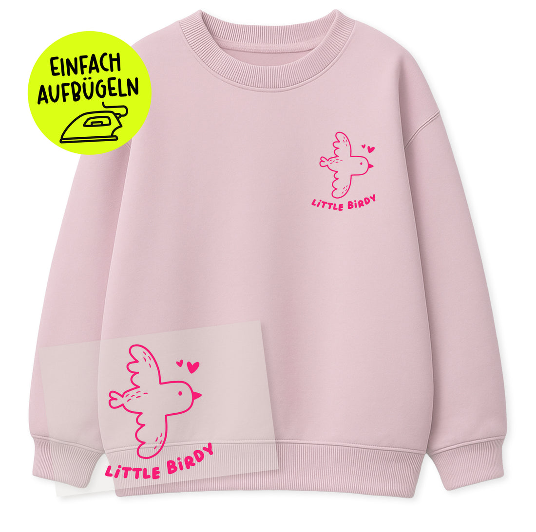 Flock-Patch - little birdy *iron-on* - Paul &amp; Clara