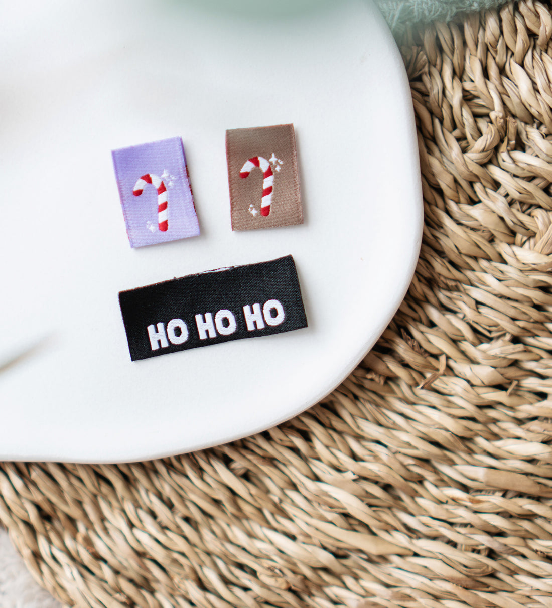 Klapp-Weblabel - Zuckerstangen - 2er-Set