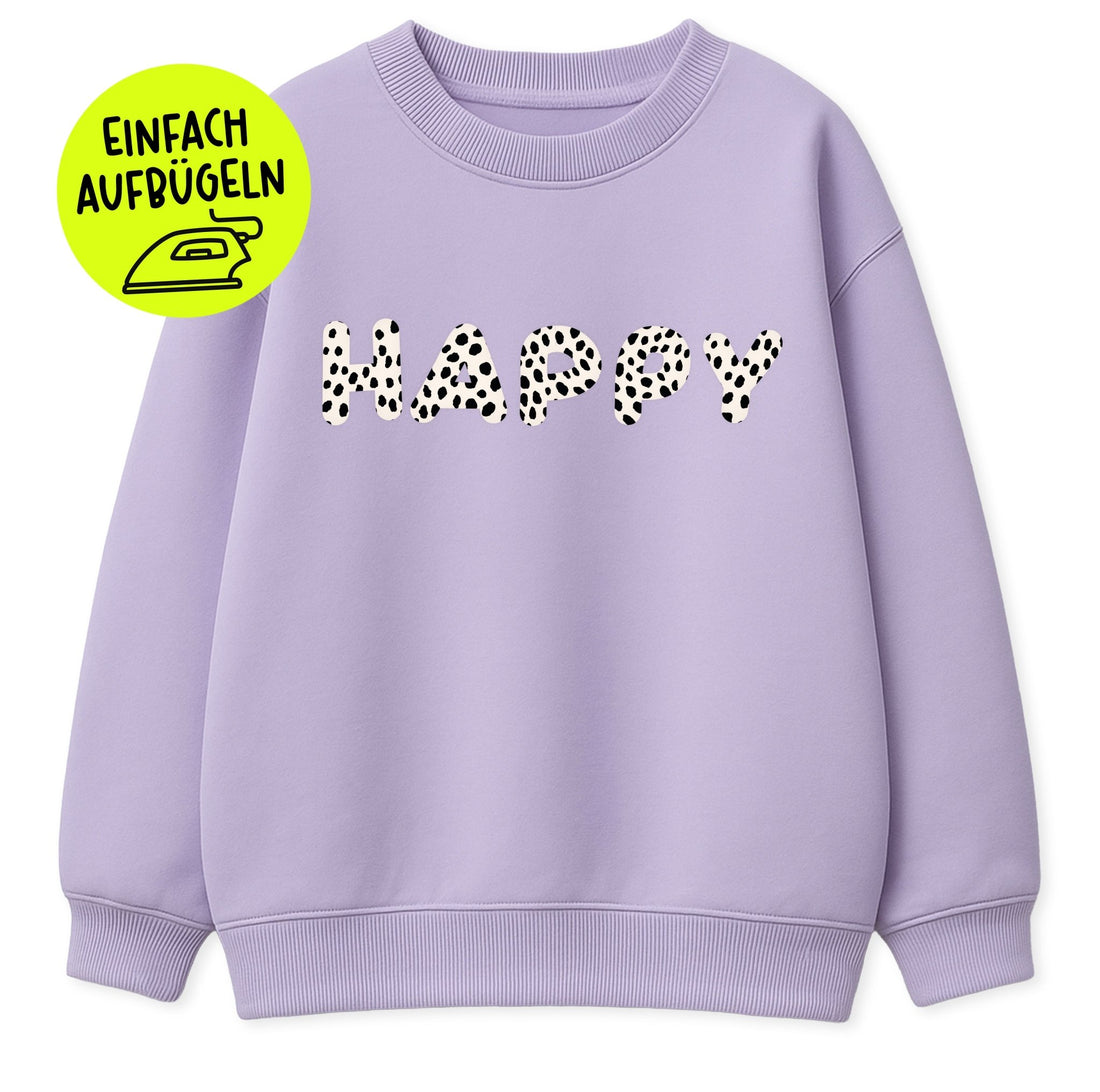 *SPECIAL EDITION* XL Flock - Patch - happy - DOTS - *iron - on* - Paul &amp; Clara