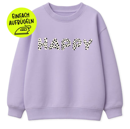 *SPECIAL EDITION* XL Flock - Patch - happy - DOTS - *iron - on* - Paul &amp; Clara