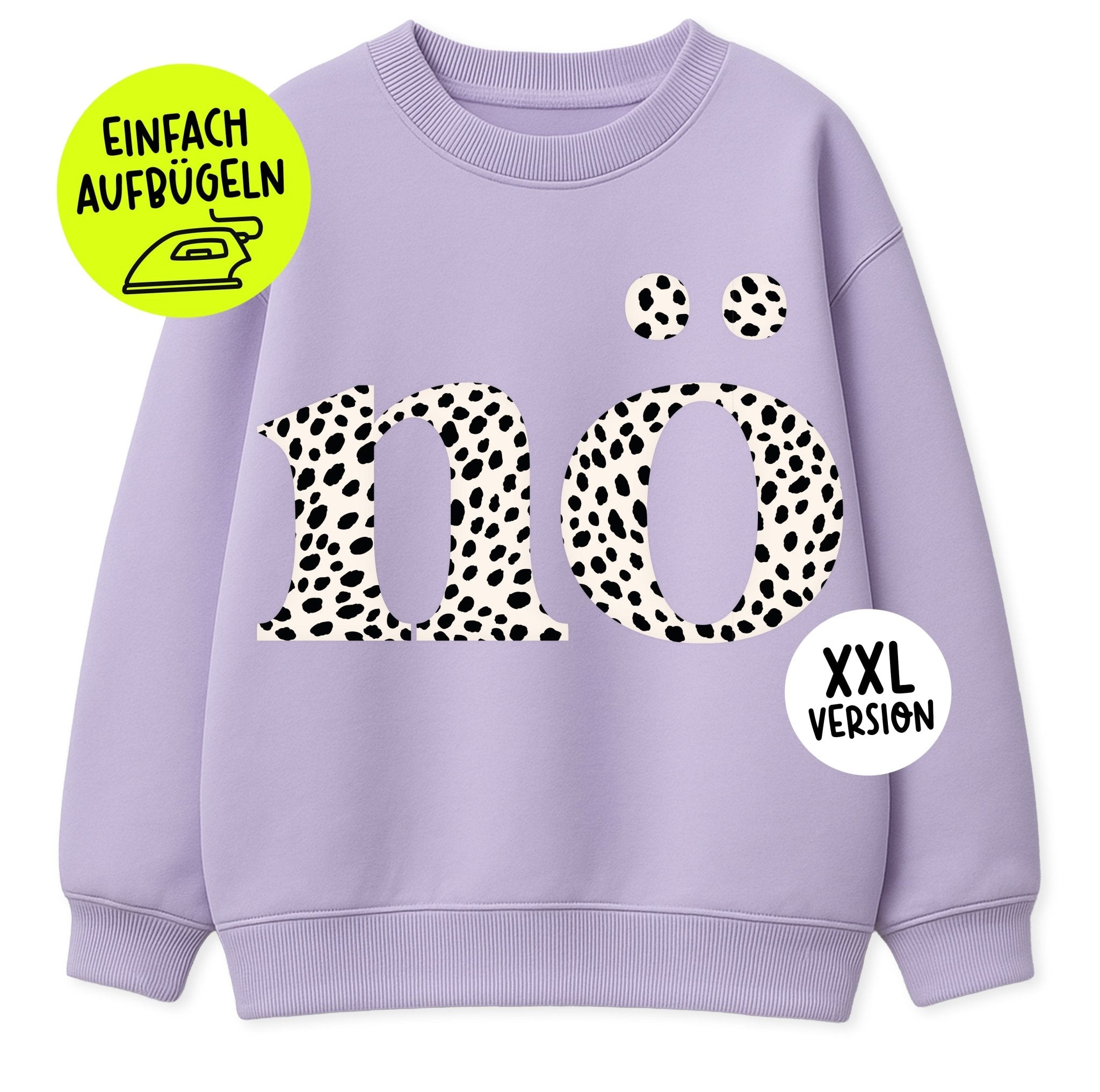 *SPECIAL EDITION* XXL Flock - Patch - nö - DOTS - *iron - on* - Paul &amp; Clara