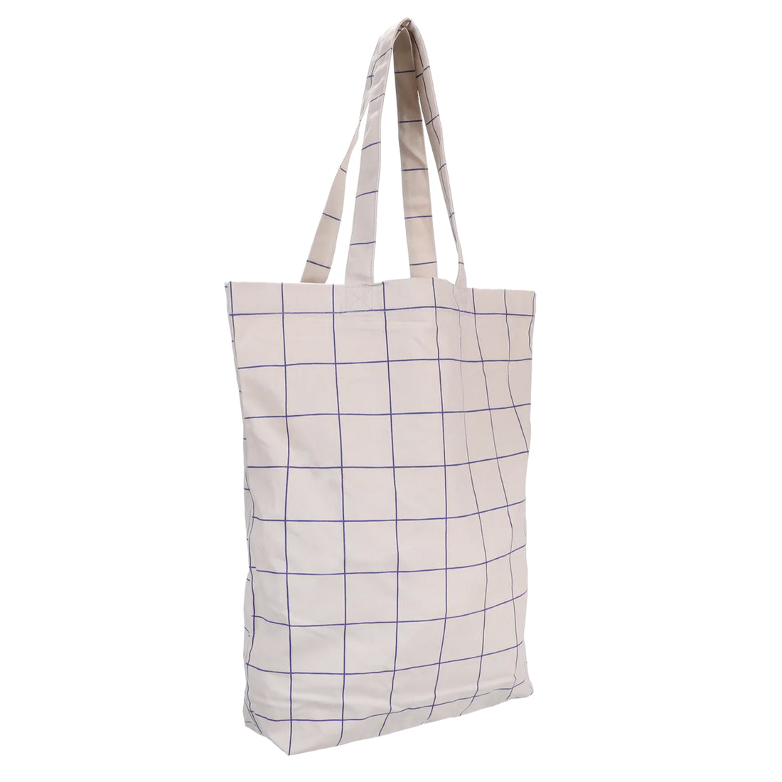 Baumwoll Tasche - Grid *Blau*