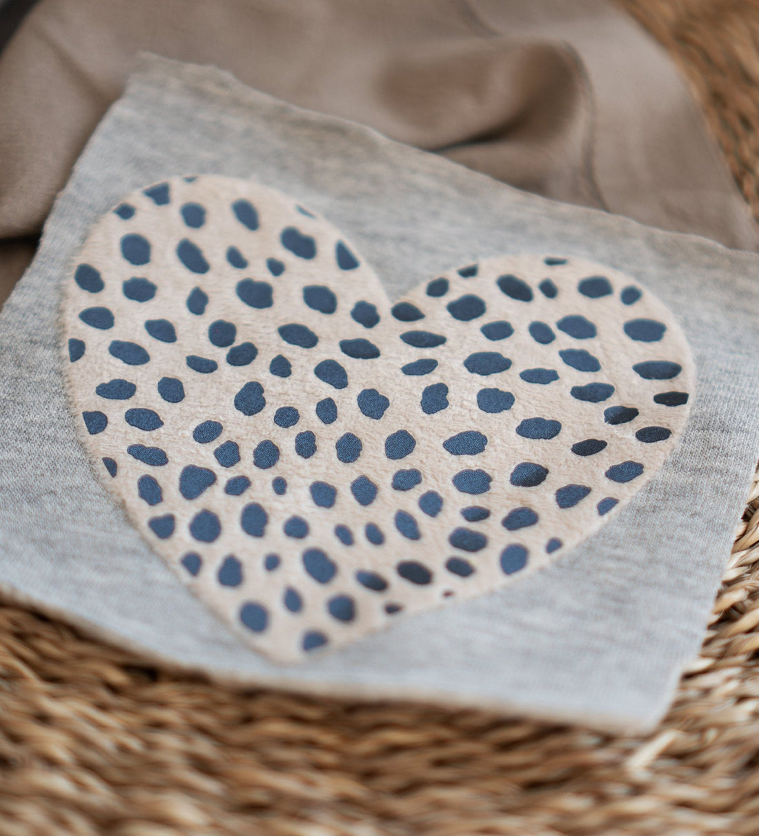 Teddy - Patch - XL Dots Herz *iron - on* - Paul &amp; Clara