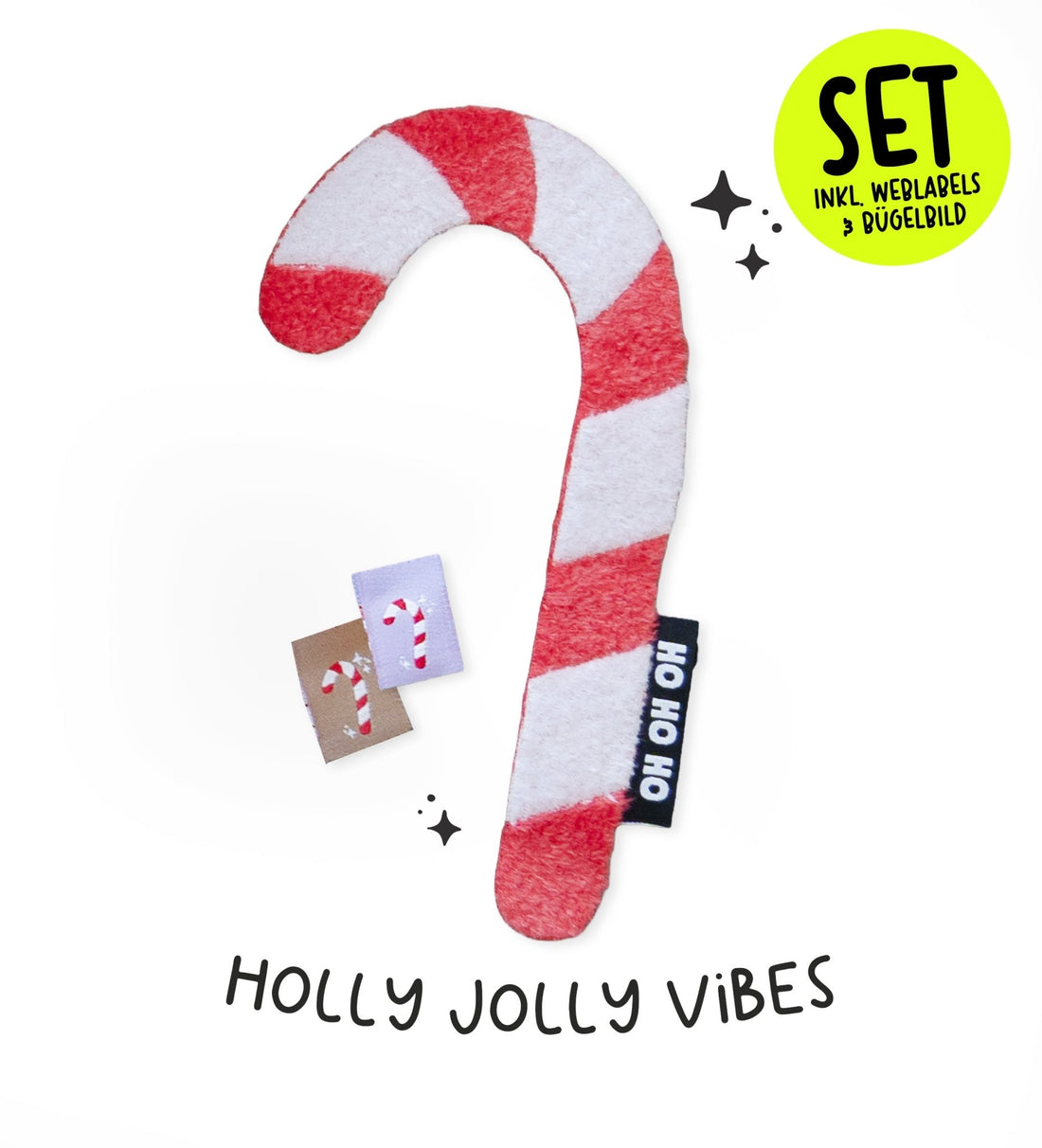 Teddy - Patch - XL Zuckerstange *iron - on* inkl. Weblabel - Paul &amp; Clara