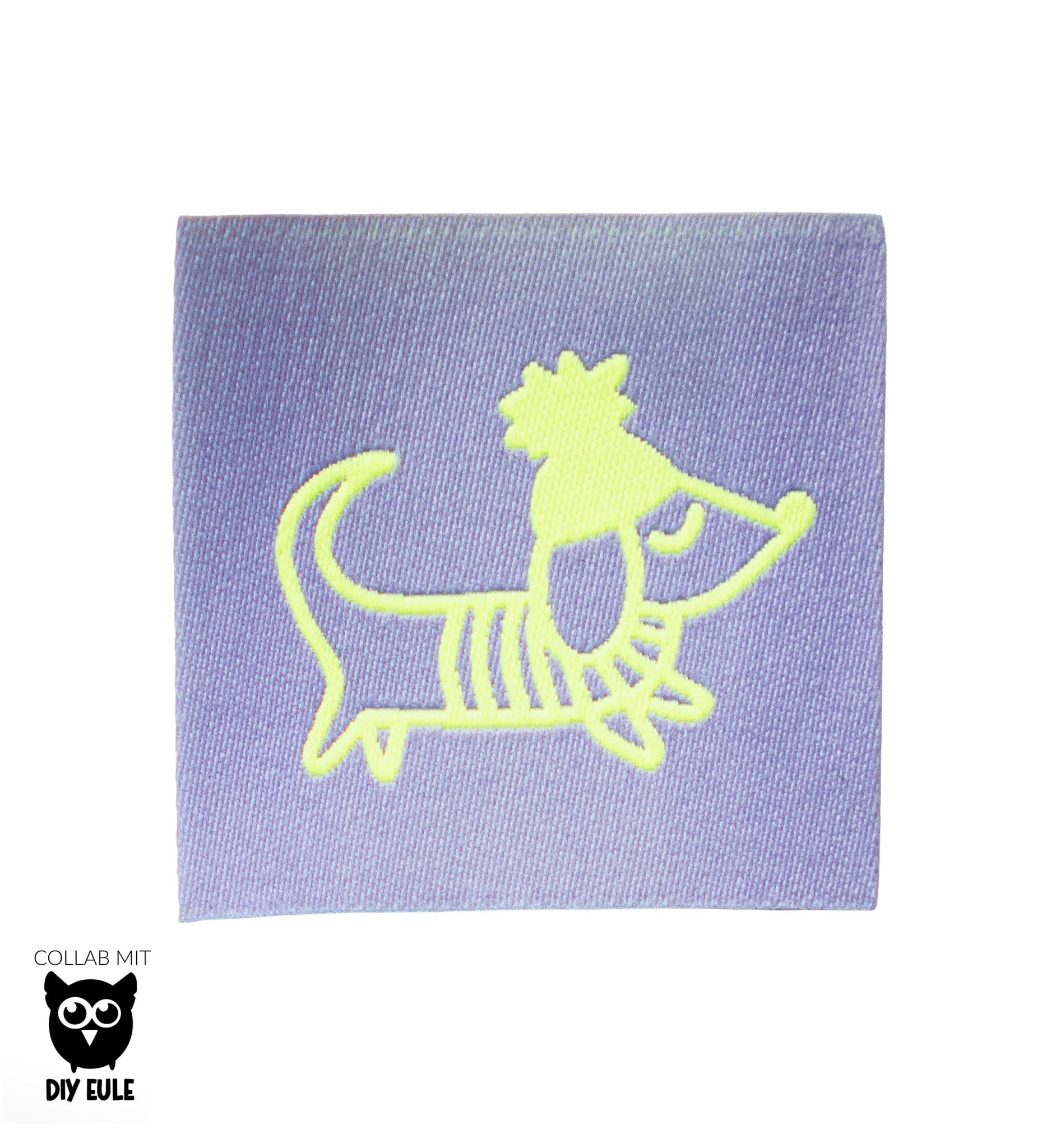 Weblabel - Dackel *lila/neongelb* - Paul &amp; Clara