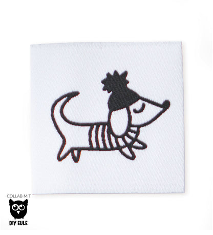 Weblabel - Dackel *schwarz/weiß* - Paul &amp; Clara