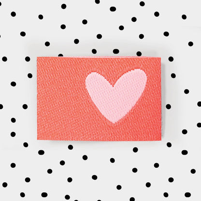 Weblabel Herz *Neon Rose - Orange* - Paul &amp; Clara