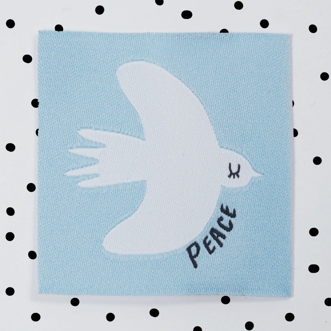 Weblabel *PEACE - Taube auf Blau* - Paul &amp; Clara