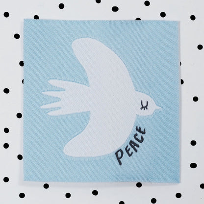 Weblabel *PEACE - Taube auf Blau* - Paul &amp; Clara