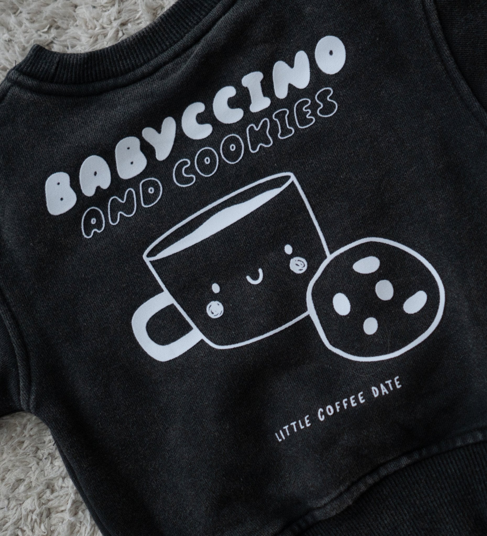 XL Flock-Patch - babyccino &amp; cookies *iron-on* - Paul &amp; Clara