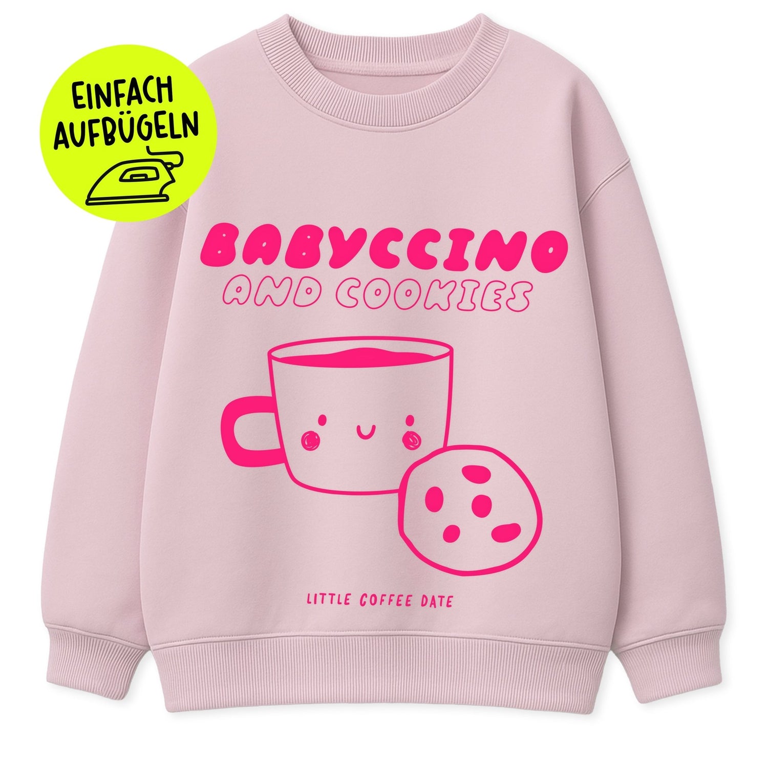XL Flock-Patch - babyccino &amp; cookies *iron-on* - Paul &amp; Clara