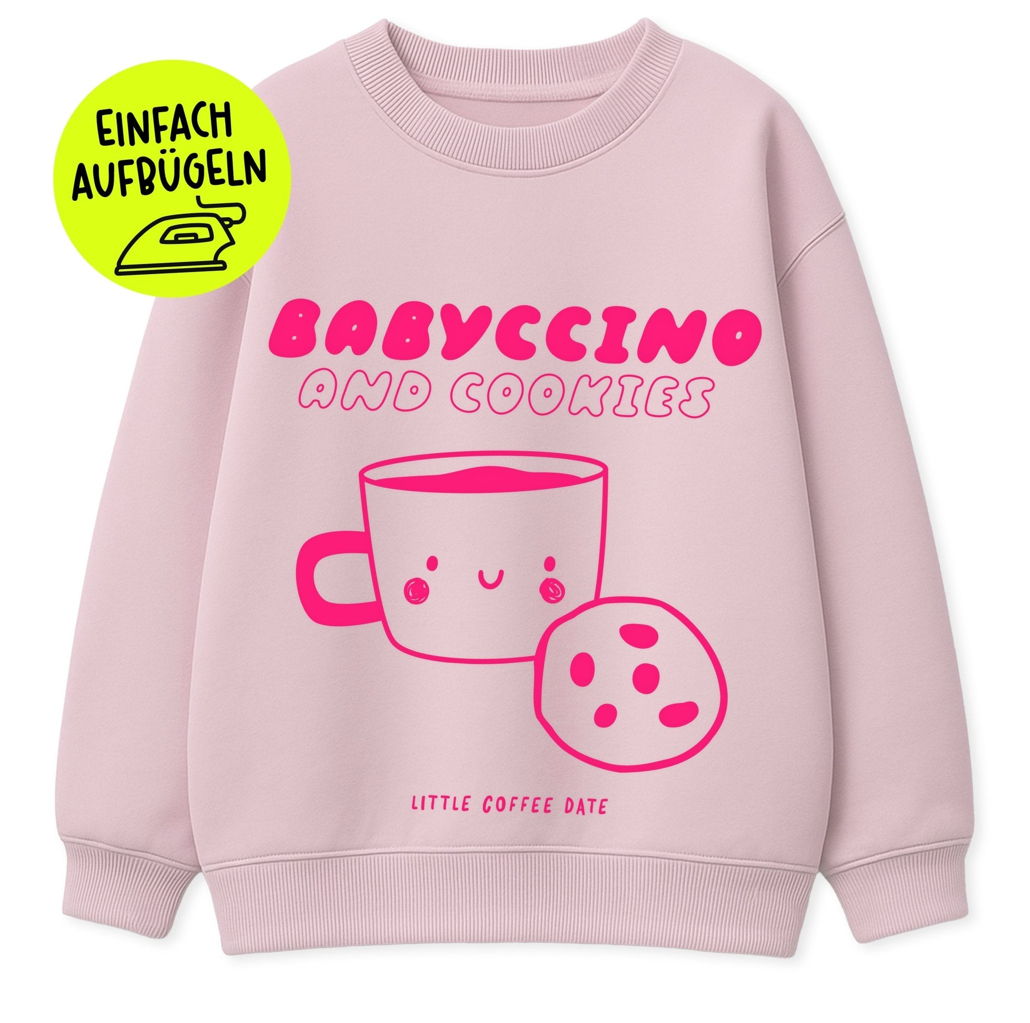 XL Flock-Patch - babyccino &amp; cookies *iron-on* - Paul &amp; Clara