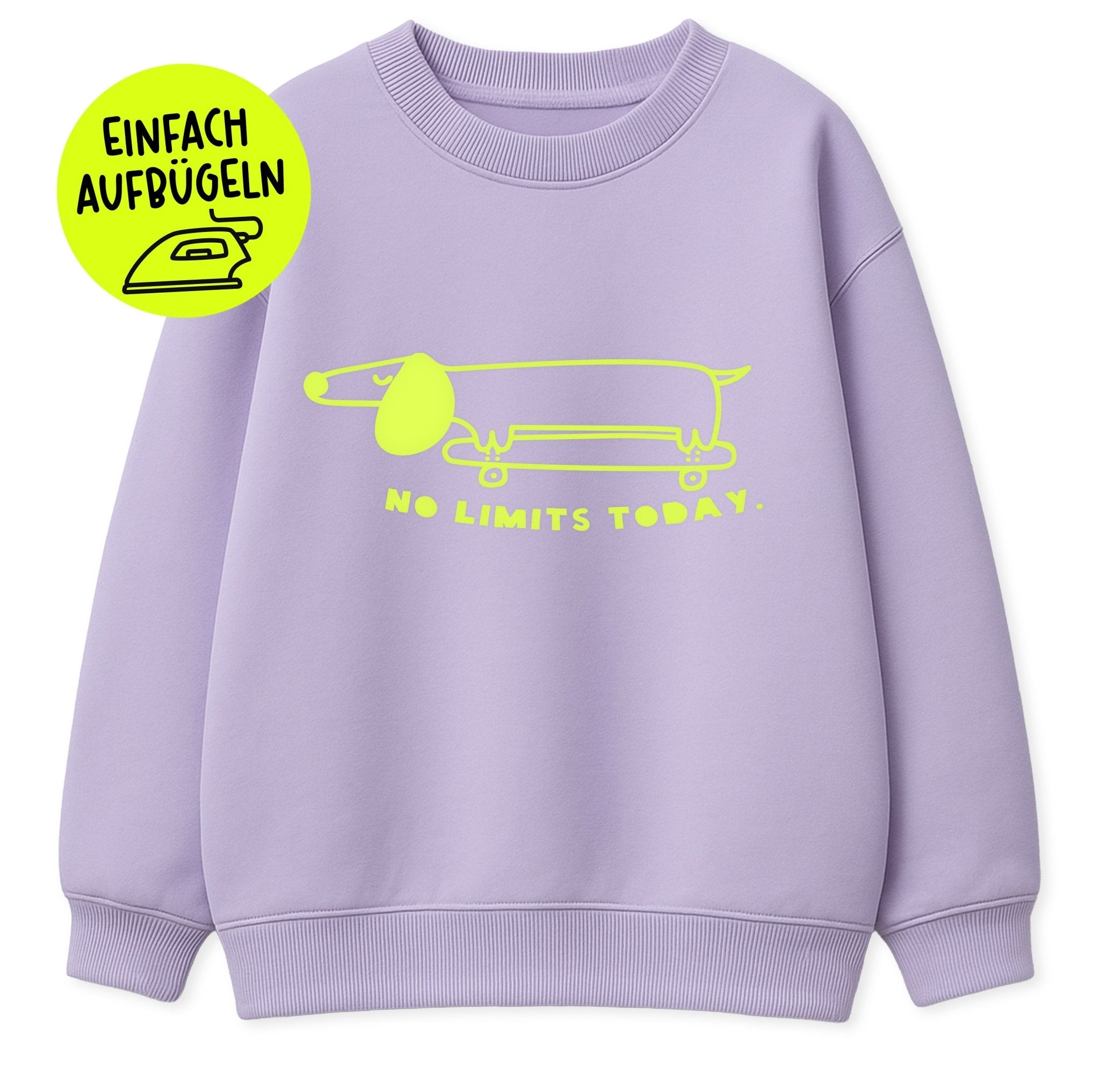 XL Flock - Patch - Dackel mit Skateboard - Paul &amp; Clara