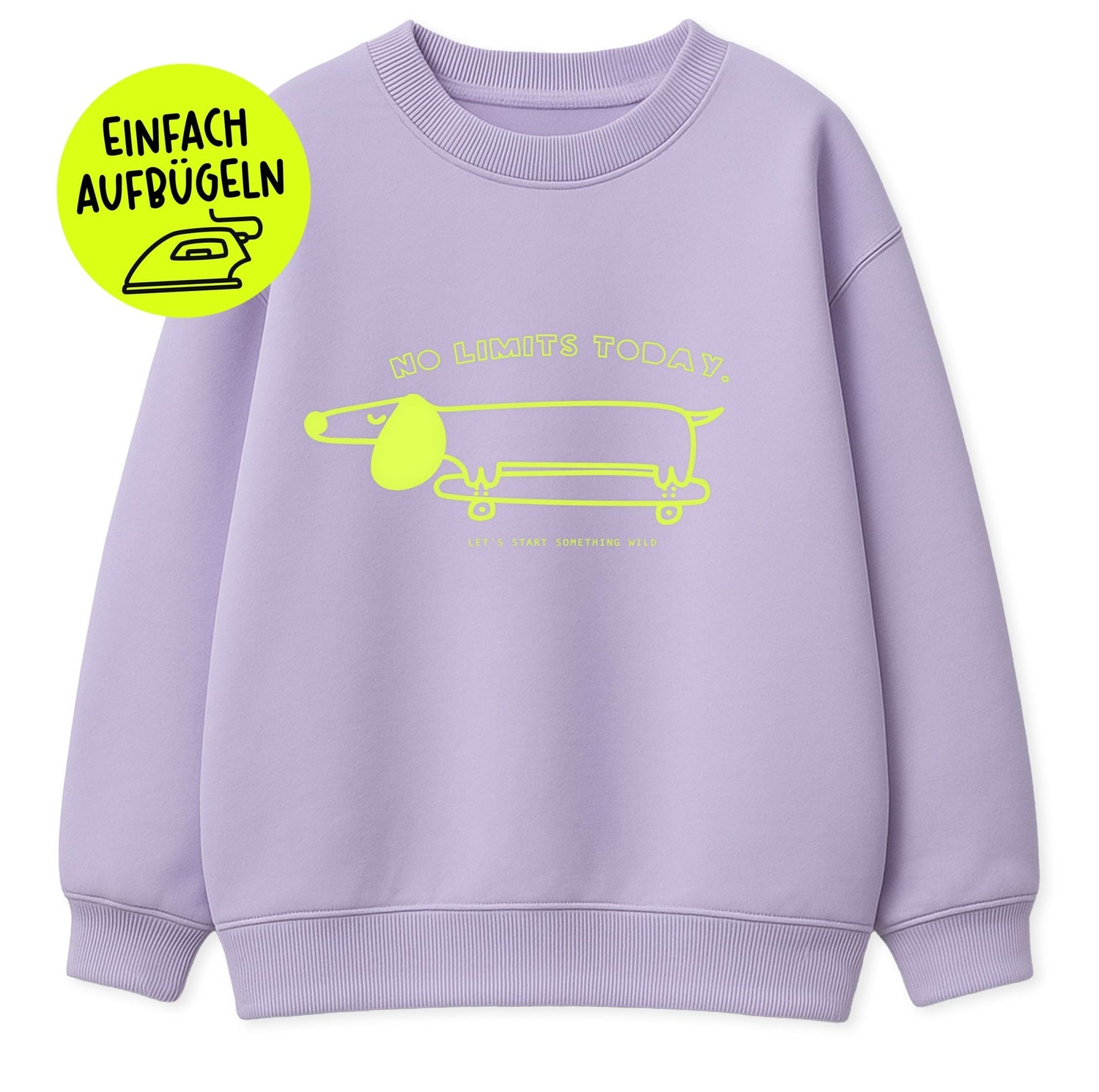 XL Flock - Patch - Dackel mit Skateboard - Paul &amp; Clara