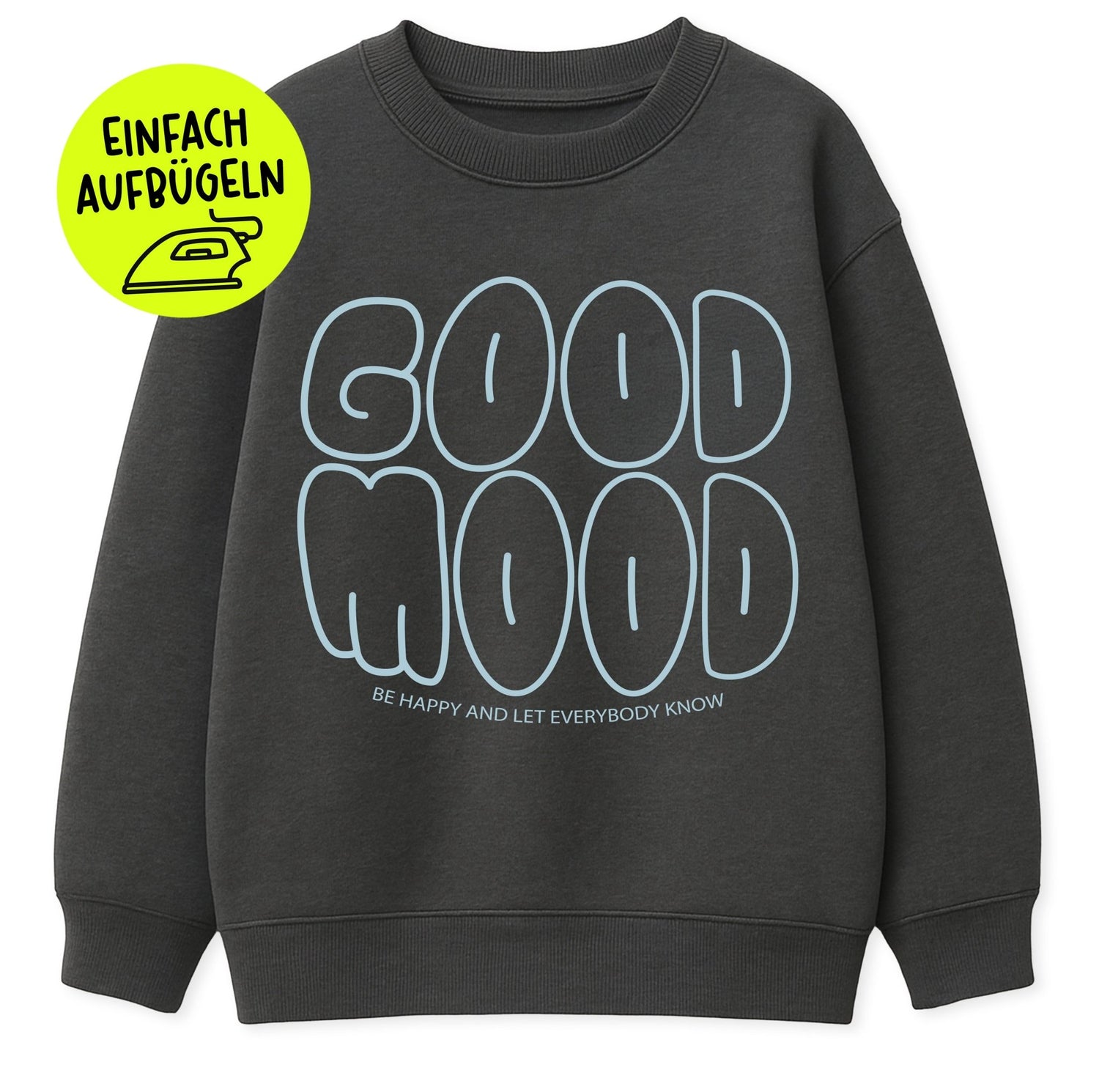 XL Flock-Patch - good mood *iron-on* - Paul &amp; Clara