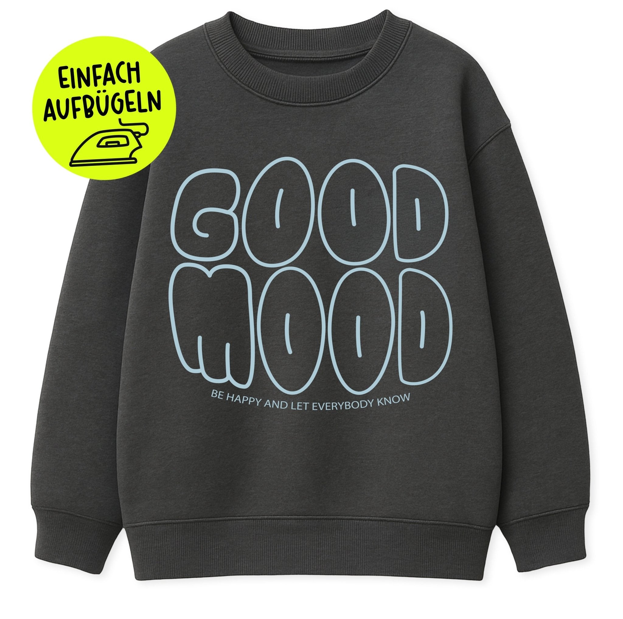 XL Flock-Patch - good mood *iron-on* - Paul &amp; Clara