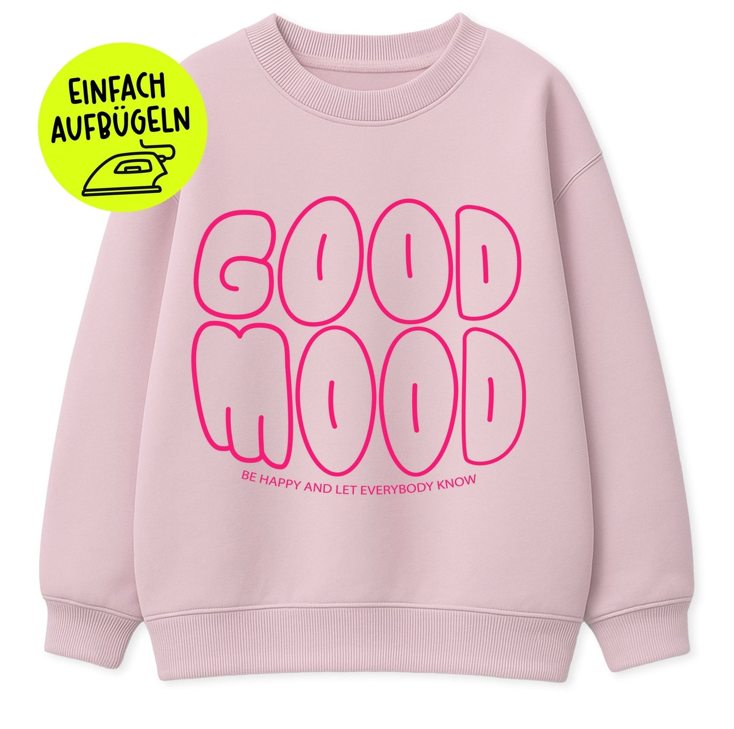 XL Flock-Patch - good mood *iron-on* - Paul &amp; Clara