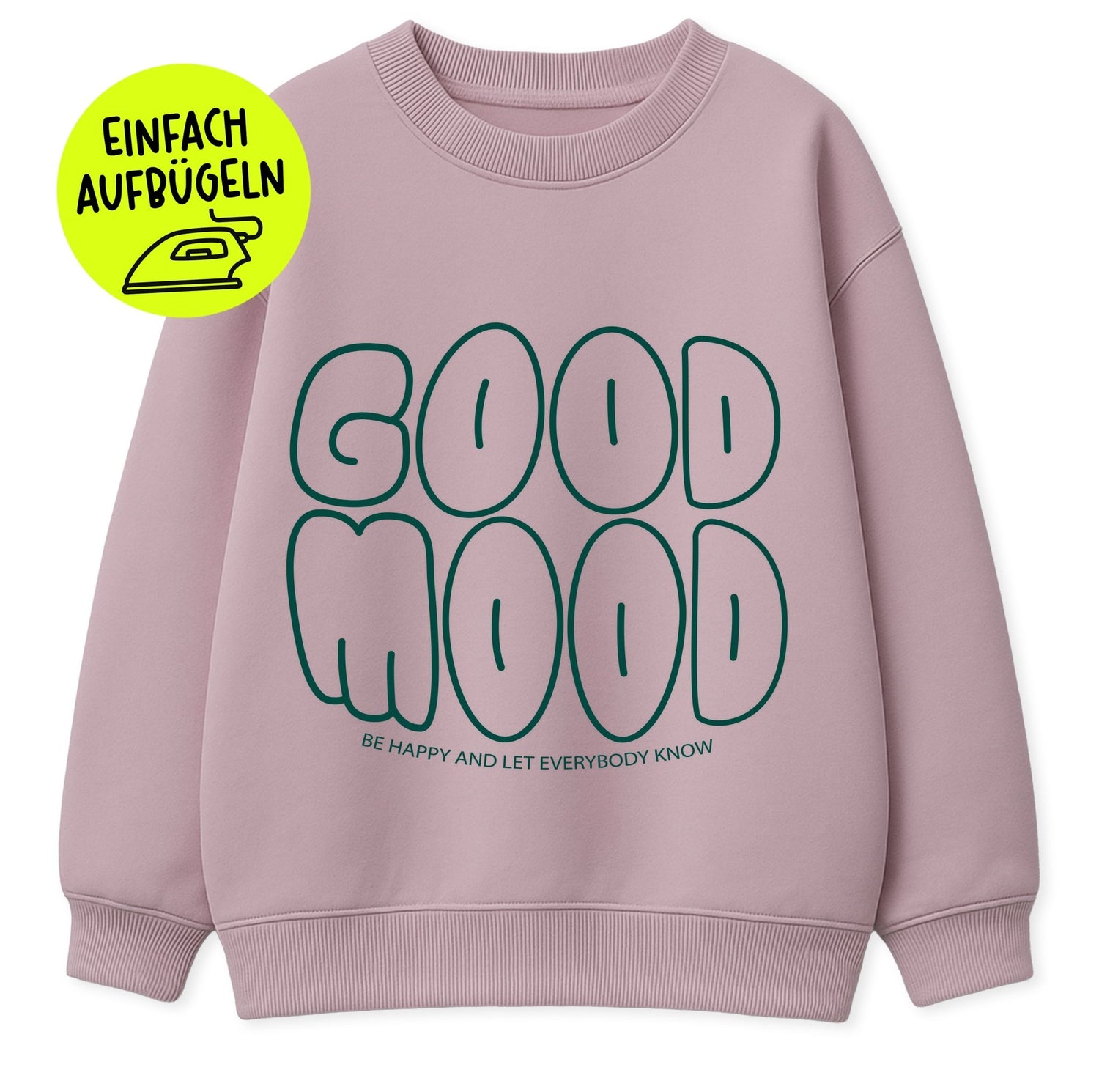 XL Flock-Patch - good mood *iron-on* - Paul &amp; Clara