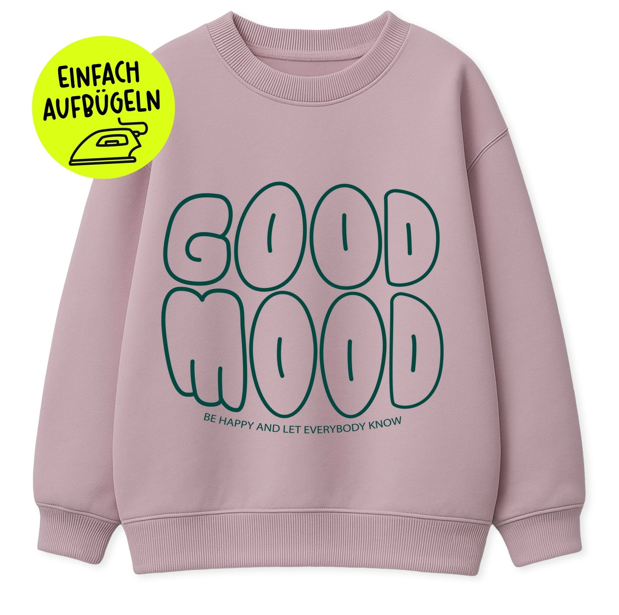 XL Flock-Patch - good mood *iron-on* - Paul &amp; Clara