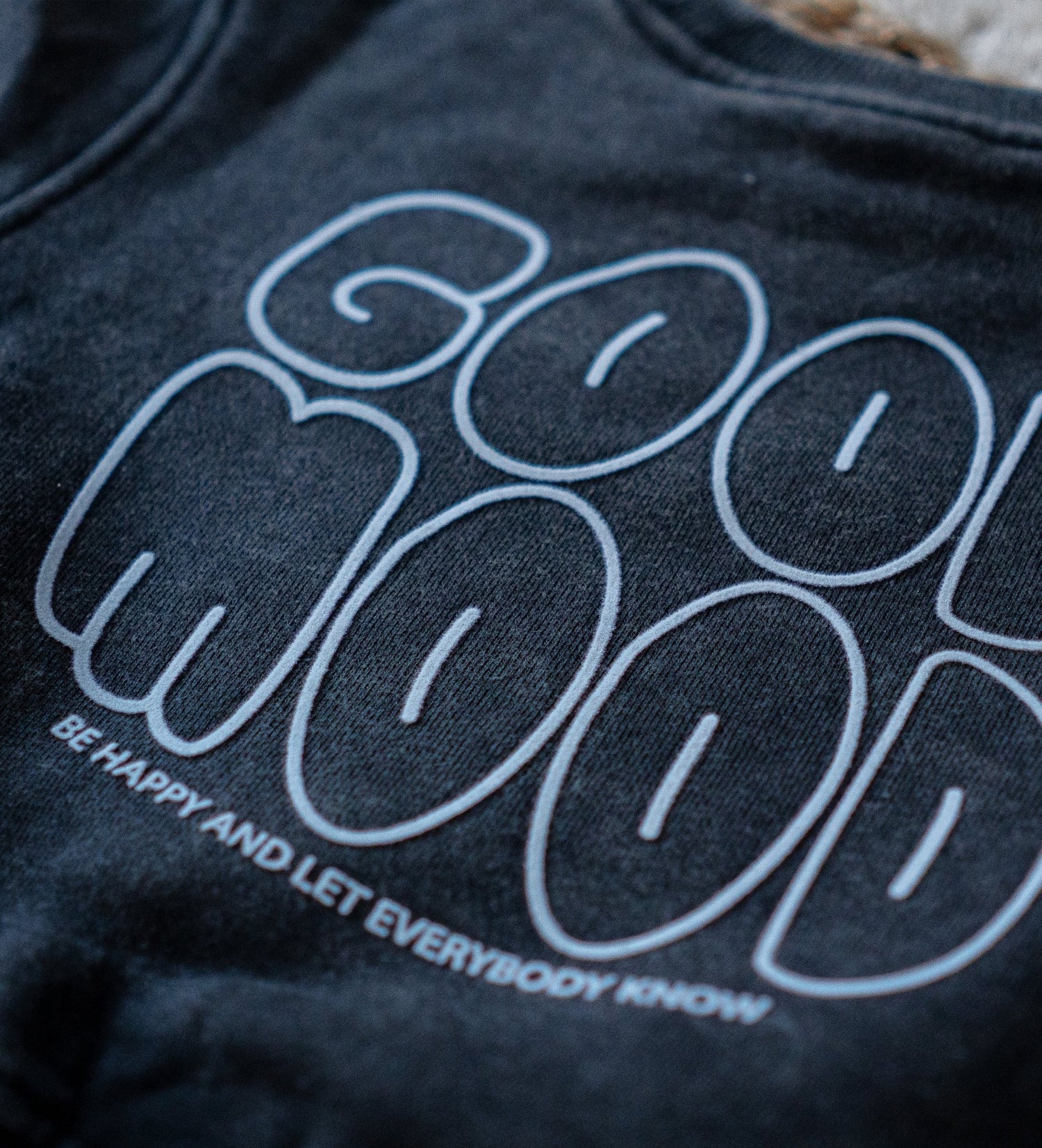 XL Flock-Patch - good mood *iron-on* - Paul &amp; Clara